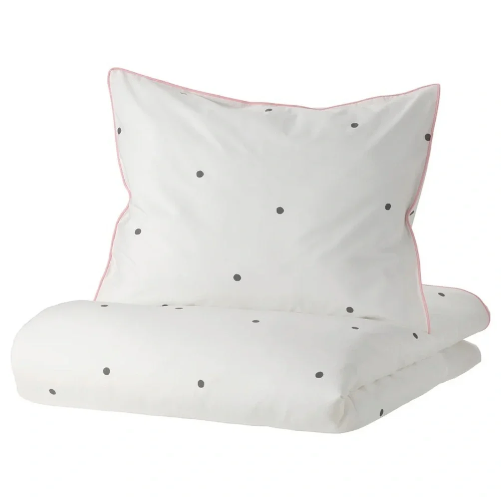 Polka Dot Duvet Set - White with Black Dots